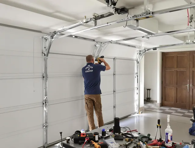 Pooler Garage Door Repair certified technician performing precision garage door repair in Pooler