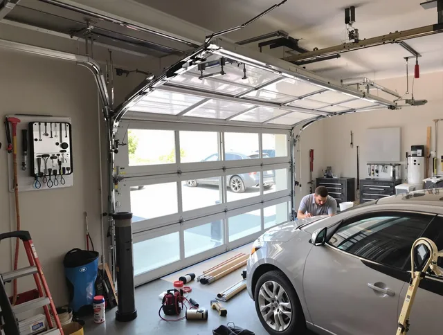 Garage door noise reduction service by Pooler Garage Door Repair in Pooler