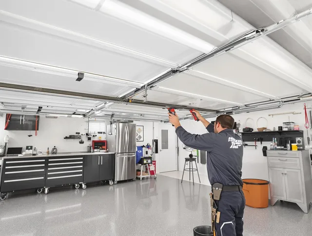 Overhead garage door repair service by Pooler Garage Door Repair in Pooler